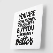 Horloge Carrée Impression Lino de devis motivé (Angle)