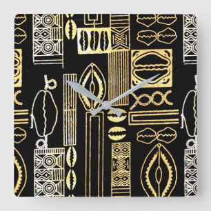 Horloge Carrée Impression Motif Boue