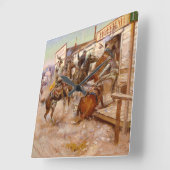 Horloge Carrée In Without Knocking, 1909 par Charles M Russell (Angle)