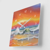 Horloge Carrée Incandescence (Angle)