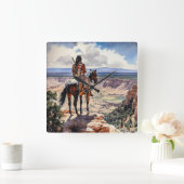 Horloge Carrée Indien américain (Maison)