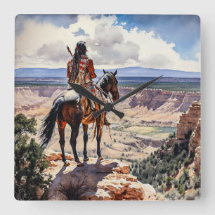 Horloge Carrée Indien américain