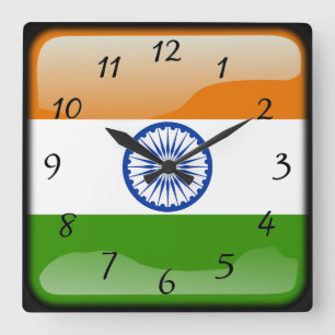 Horloge Carrée Indien poli