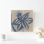 Horloge Carrée Indigo Daffodil (Maison)