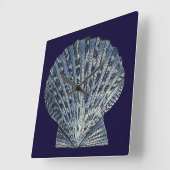 Horloge Carrée Indigo Shells VIII (Angle)