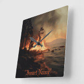 Horloge Carrée Inferno (Angle)