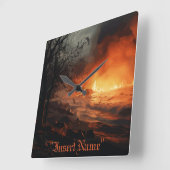 Horloge Carrée Inferno (Angle)