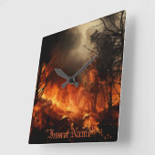 Horloge Carrée Inferno (Angle)