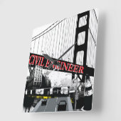 Horloge Carrée Ingénieur civil (Angle)