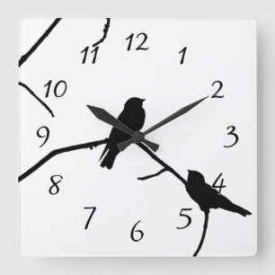 Horloge Carrée Inséparable de silhouette d'avaler ou de raser