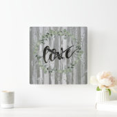 Horloge Carrée Inspiration de ferme - amour (Maison)