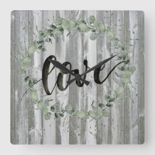 Horloge Carrée Inspiration de ferme - amour
