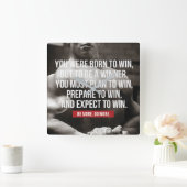 Horloge Carrée Inspiration - Né Pour Gagner - Exercice (Maison)