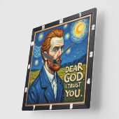 Horloge Carrée Inspired: Dear God I Trust You (Angle)