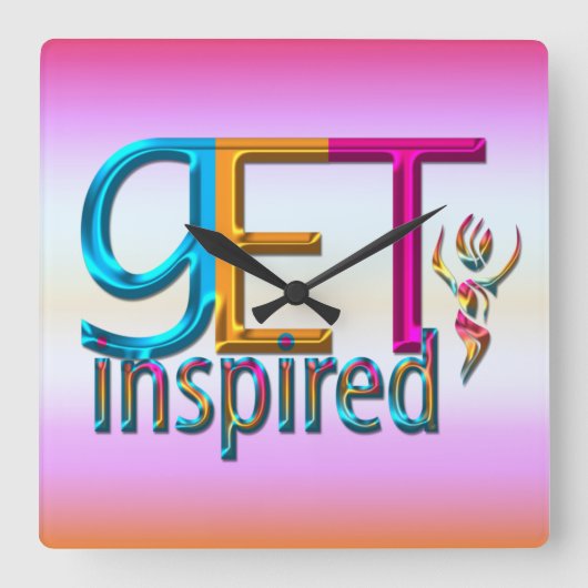 Horloge Carrée Inspirer ~ Neon (Recto)