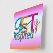 Horloge Carrée Inspirer ~ Neon (Angle)
