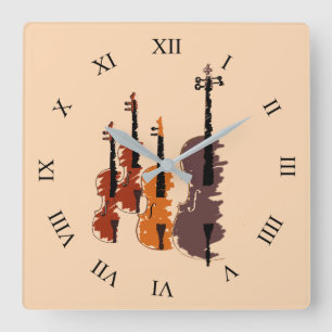 Horloge Carrée Instrument de Violin string
