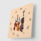 Horloge Carrée Instrument de Violin string (Angle)