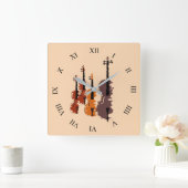 Horloge Carrée Instrument de Violin string (Maison)