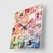 Horloge Carrée International Stamp Clock (Angle)
