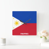 Horloge Carrée Iran Flag Dazzling Patriotic Square Wall Clock (Maison)