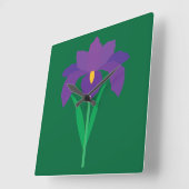 Horloge Carrée Iris Flower (Angle)