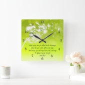 Horloge Carrée Irish Blessing, Etalez vos ailes et volez (Maison)