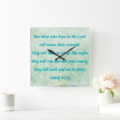 Horloge Carrée isaiah 40-31 (Maison)