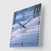 Horloge Carrée Isaïe 1:18 Inspirationnel (Angle)