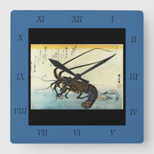 Horloge Carrée Iseebi & Ebi - Poisson des oiseaux (homard épineux