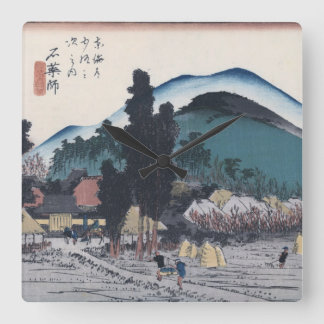 Horloge Carrée Ishiyakushi par le Japonais Ukiyo-e de Hiroshige