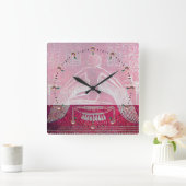Horloge Carrée ISIS Antique Red Pink (Maison)