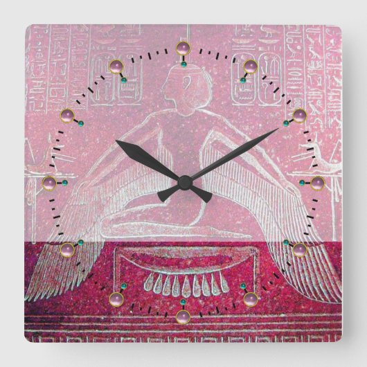 Horloge Carrée ISIS Antique Red Pink (Recto)