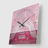 Horloge Carrée ISIS Antique Red Pink (Angle)