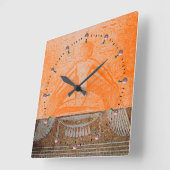Horloge Carrée ISIS, Sepia Orange Brown antique (Angle)
