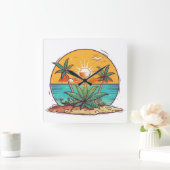 Horloge Carrée Island Dreams - Collection Caribbean Friends (Maison)