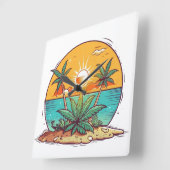 Horloge Carrée Island Dreams - Collection Caribbean Friends (Angle)