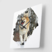 Horloge Carrée Islandhund (Angle)