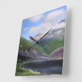 Horloge Carrée Isle of Rhum, original artwork, oils on board. (Angle)