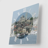 Horloge Carrée Istanbul, Sultan Ahmed, bateaux, Turquie (Angle)