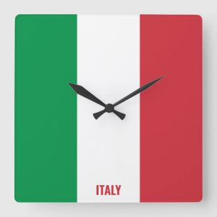 Horloge Carrée Italie Drapeau éblouissant patriotique
