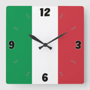 Horloge Carrée Italie Nationale Drapeau Patriotique