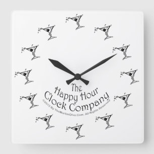 HORLOGE CARRÉE IT'S ALWAYS MARTINI TIME SOMEWHERE WALL CLOCK