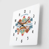Horloge Carrée It's Always Time for Cupcakes Funny Saying (Angle)