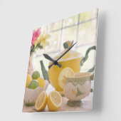 Horloge Carrée "It's Tea Time" (Angle)