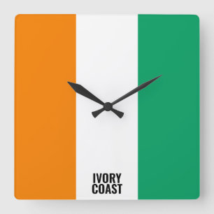 Horloge Carrée Ivory Coast Flag Dazzling
