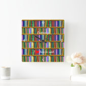 Horloge Carrée J'adore lire Livres Thunder_Cove (Maison)