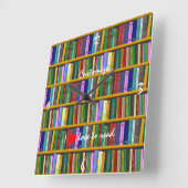Horloge Carrée J'adore lire Livres Thunder_Cove (Angle)