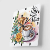 Horloge Carrée J'ai un dernier amour pour Jésus (Angle)