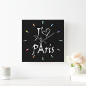 Horloge Carrée j'aime (Maison)